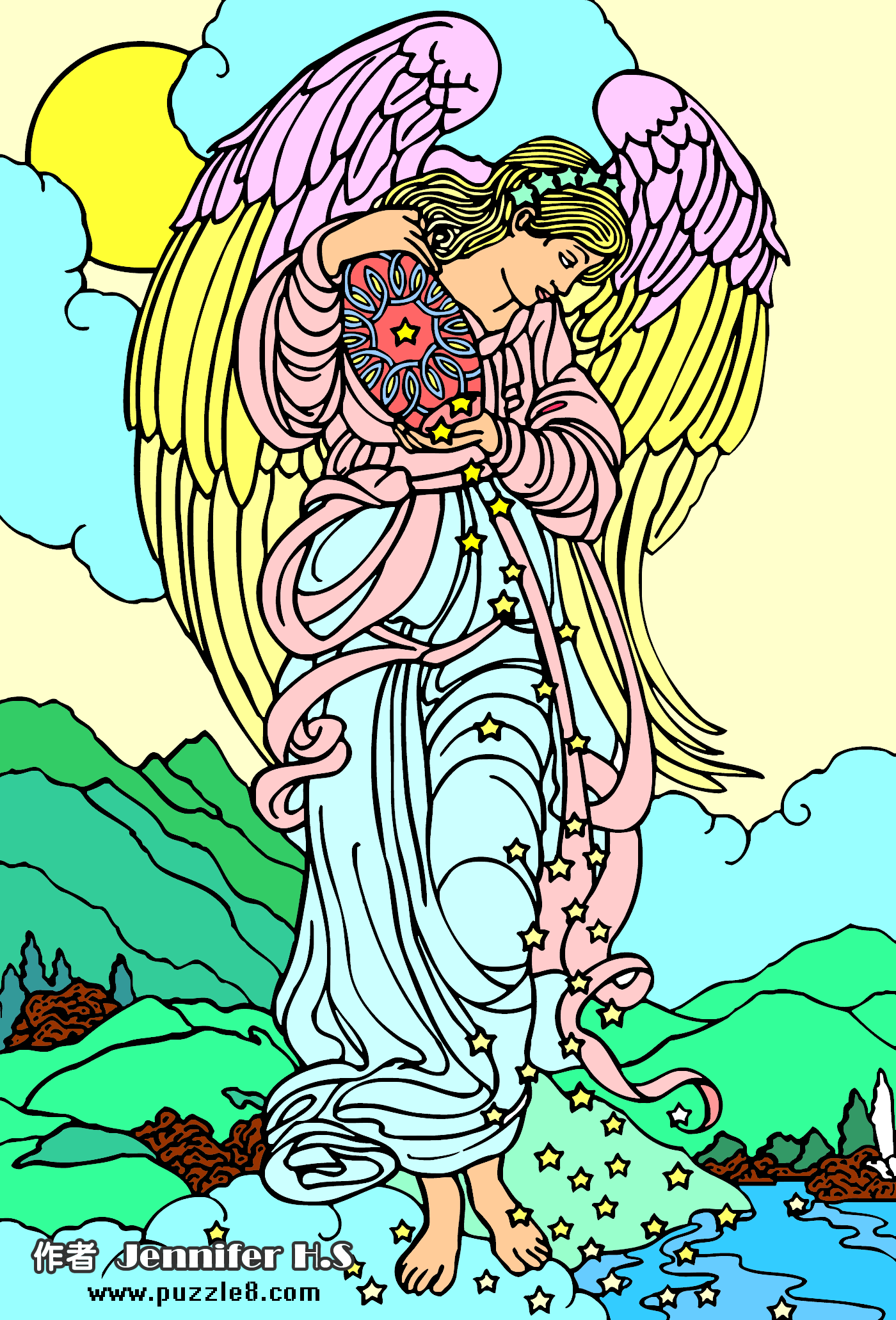 天使的网友填色作品
