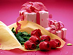 玫瑰和礼物的拼图游戏